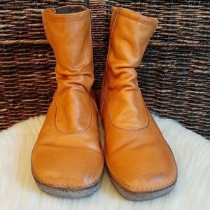 Groundhog 40 Dawaska Leather Slouch Ankle Boots Orange Fall Boho Lagenlook